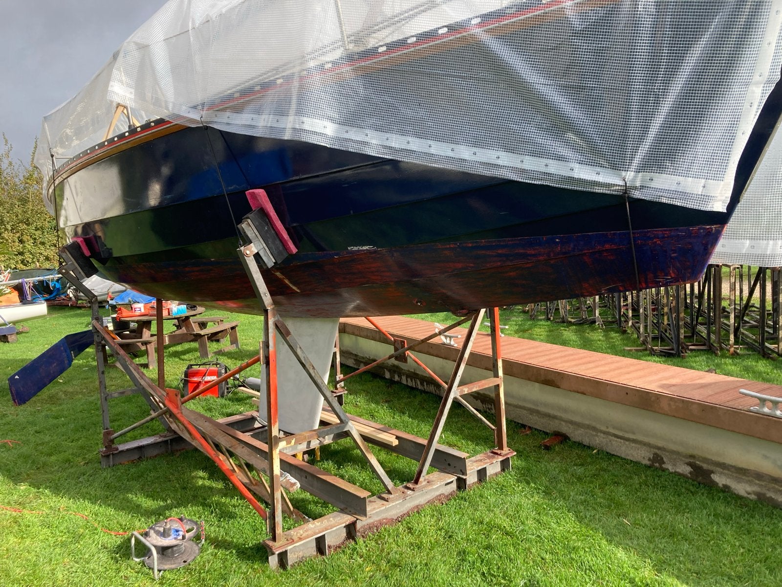 Stalen bok voor zeilschip 5-7 meter, Ophalen, Gebruikt