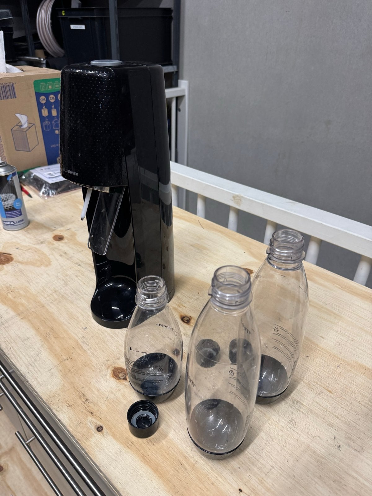 Sodastream met 3 flessen, Ophalen of Verzenden, Gebruikt