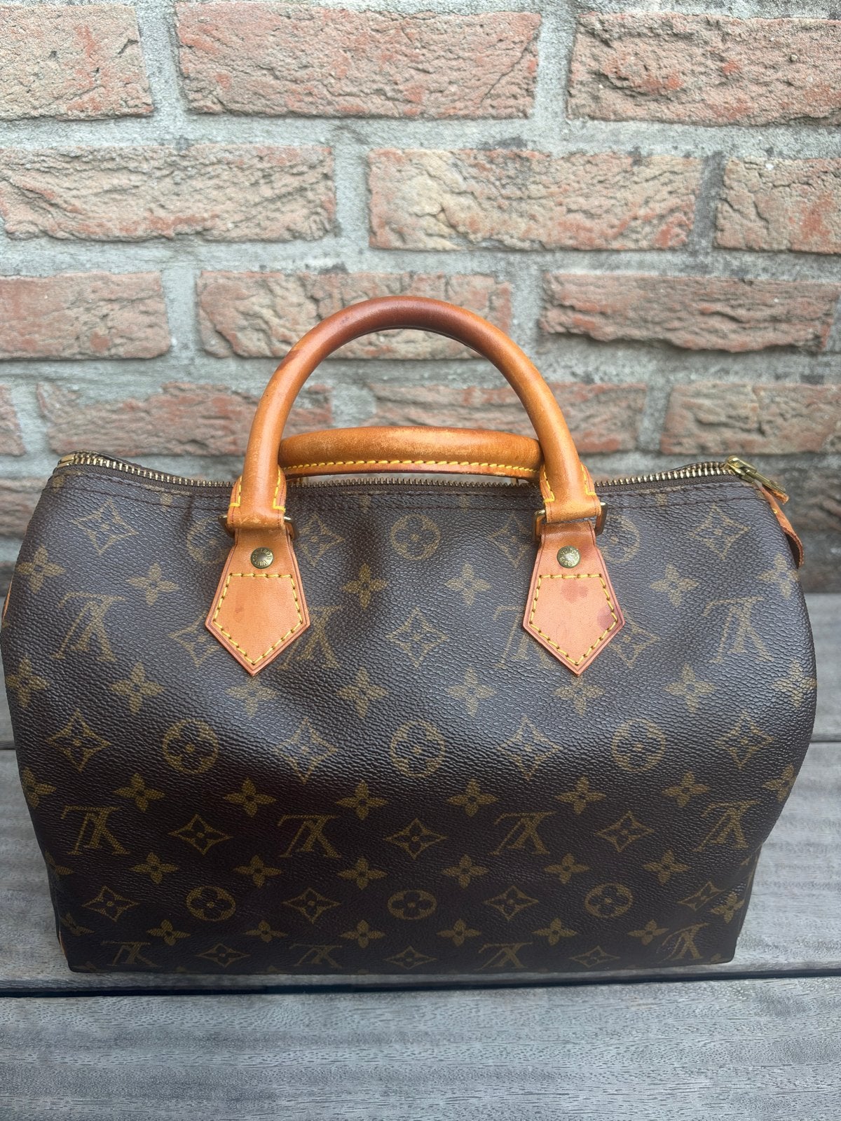 Vintage Louis Vuitton Speedy 30 Monogram, Ophalen of Verzenden, Gebruikt, Bruin, Handtas