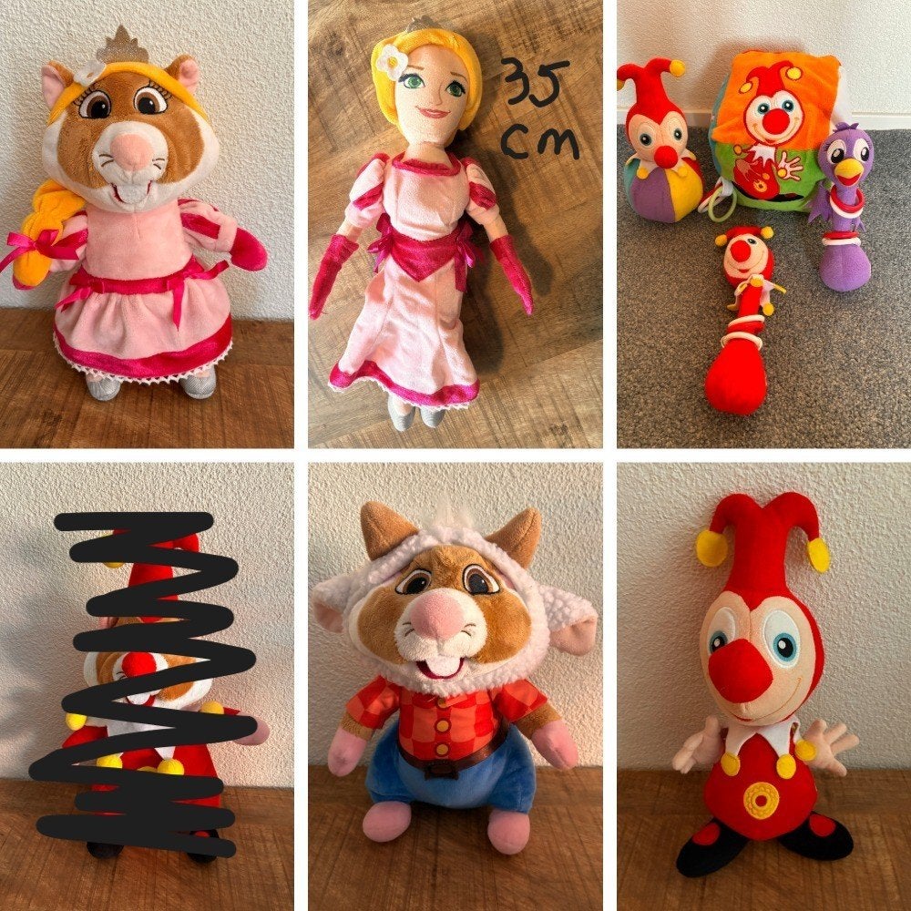 Efteling knuffels - kubus - rammelaars. ZGAN. Zie FOTO's, Kinderen en Baby's, Ophalen of Verzenden, Zo goed als nieuw, Overige typen