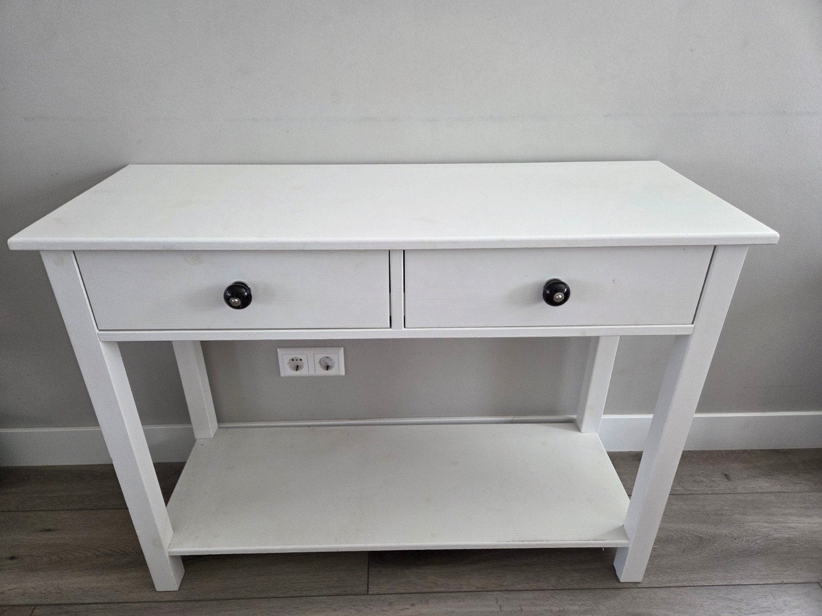 Witte sidetable 100cm breed - 39cm diep en 75 cm hoog, Ophalen, 25 tot 50 cm, Rechthoekig, 100 tot 150 cm