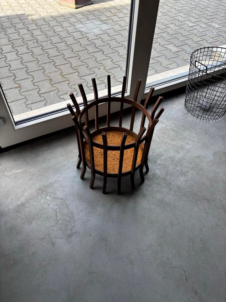 Vuurkorf zware uitvoering vierkant massief staal 16 mm, Ophalen, Gebruikt, Vuurkorf