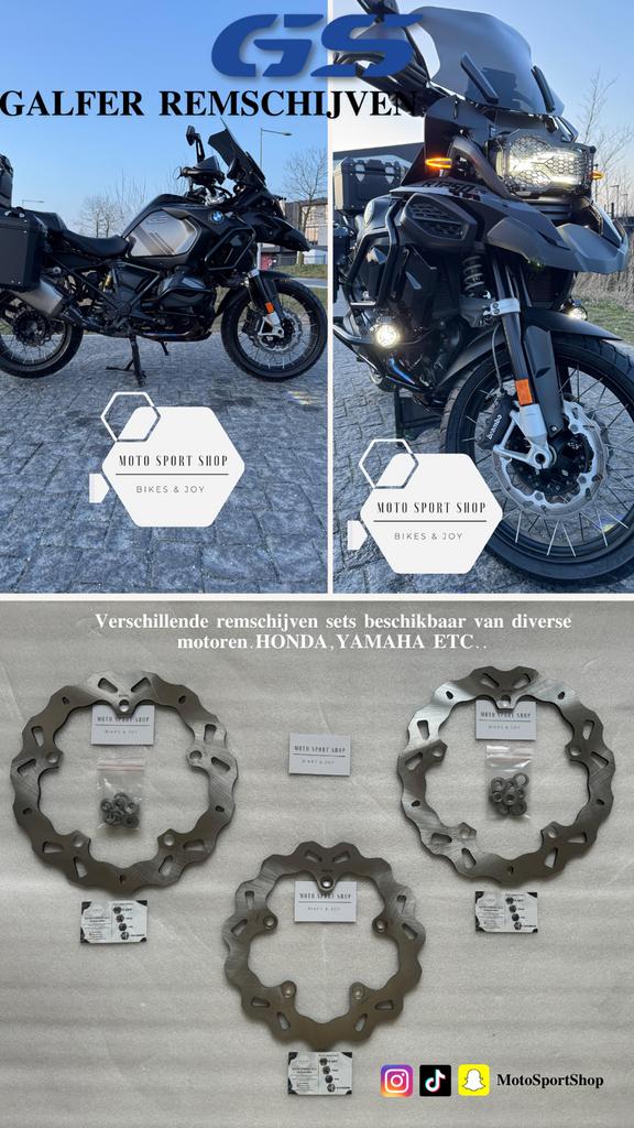 BMW GS 1250 Remschijven Set Galfer – 2x Voor & 1x Achter, Ophalen, Nieuw, BMW