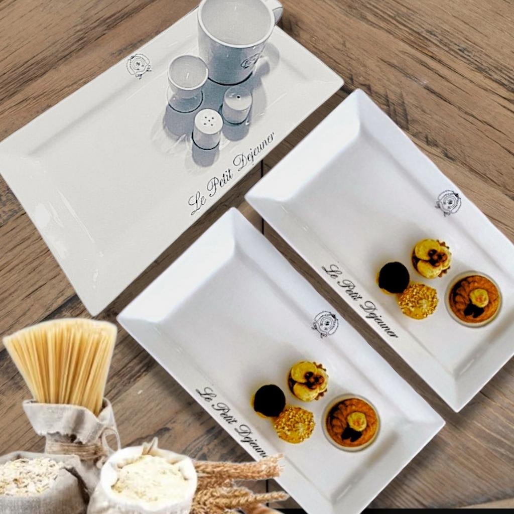 7 delig ** RIVIÈRA MAISON le petit dejuener SERVIES **, Ophalen of Verzenden, Zo goed als nieuw, Porselein, Overige stijlen