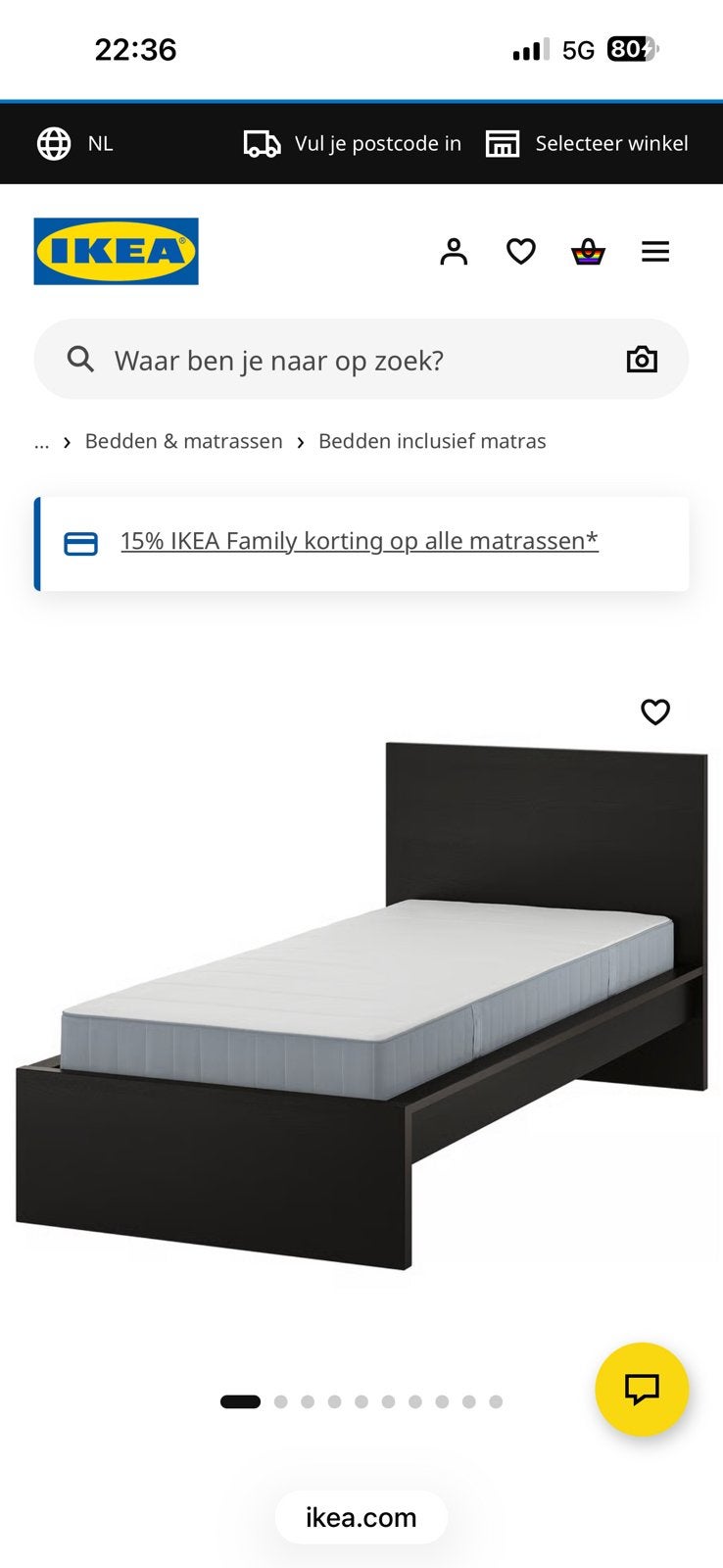 Gratis 1 persoons bed van ikea, Huis en Inrichting, Slaapkamer | Bedden, Ophalen, 90 cm, Eenpersoons, Zwart