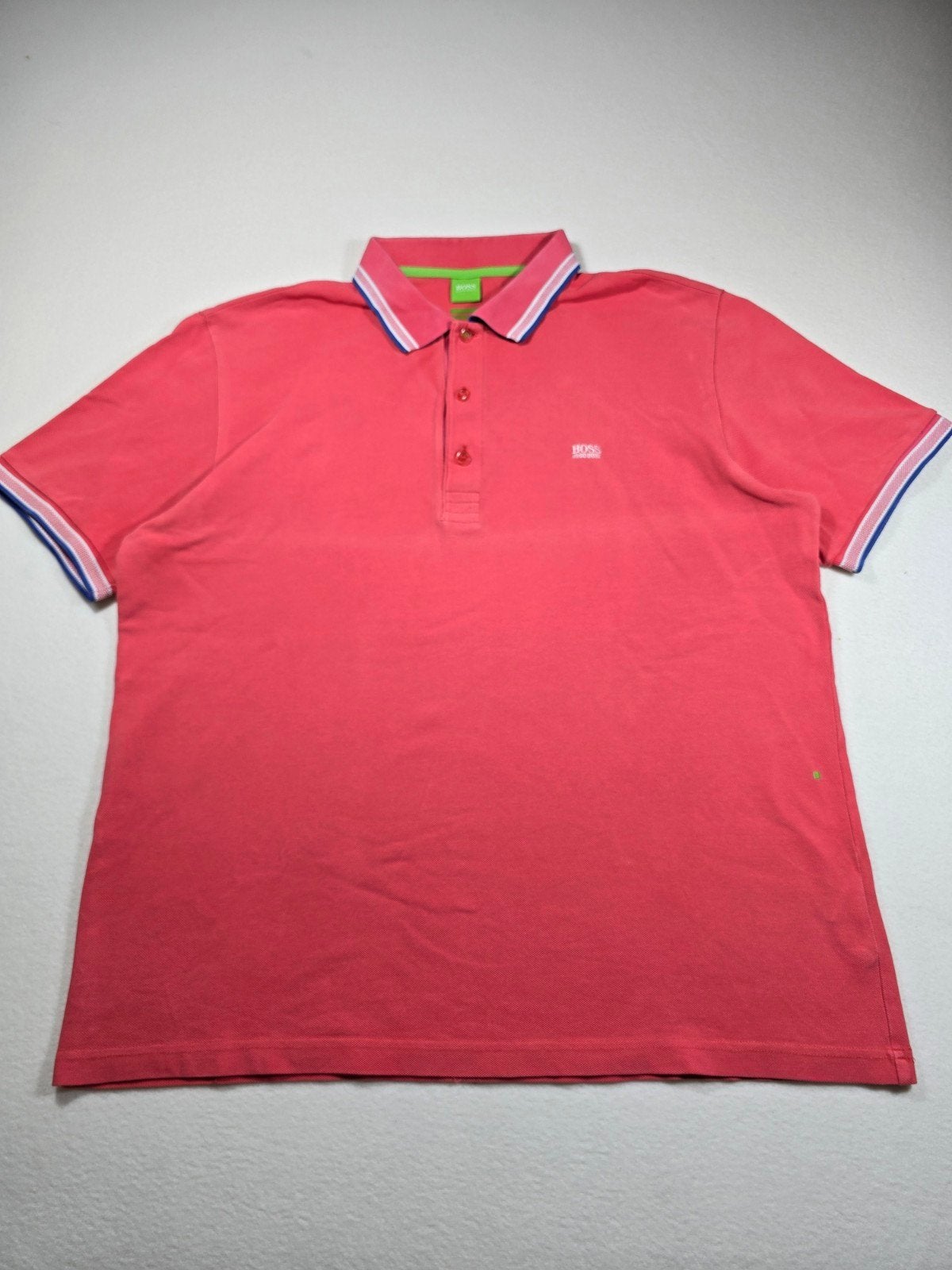 Hugo Boss heren polo XXL zalmroze Modern Fit, Overige maten, Gedragen, BOSS Hugo Boss, Verzenden