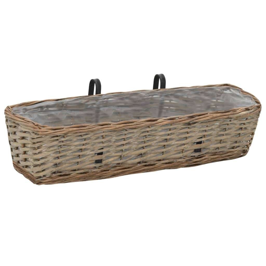 2 st Bloembak balkon plantenbak 60 cm bruin GRATIS BEZORGD!, Tuin en Terras, Bloembakken en Plantenbakken, Kunststof, Minder dan 30 cm