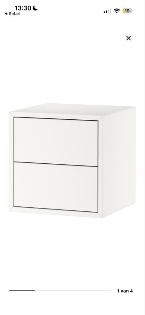 Nachtkastje met twee lades, Ophalen, Gebruikt, Minder dan 45 cm, Minder dan 55 cm