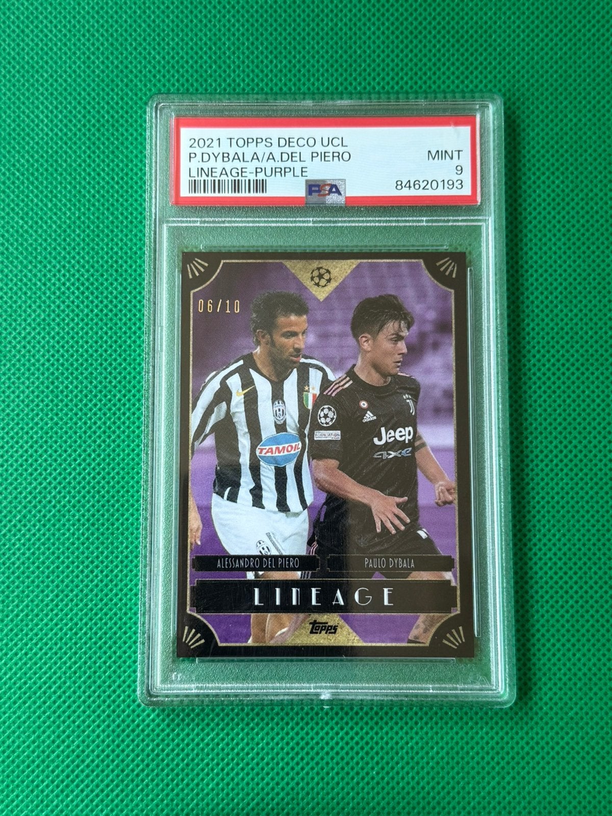Paulo Dybala / Alessandro Del Piero /10 Juventus 2021 PSA 9, Ophalen of Verzenden, Zo goed als nieuw, Plaatje