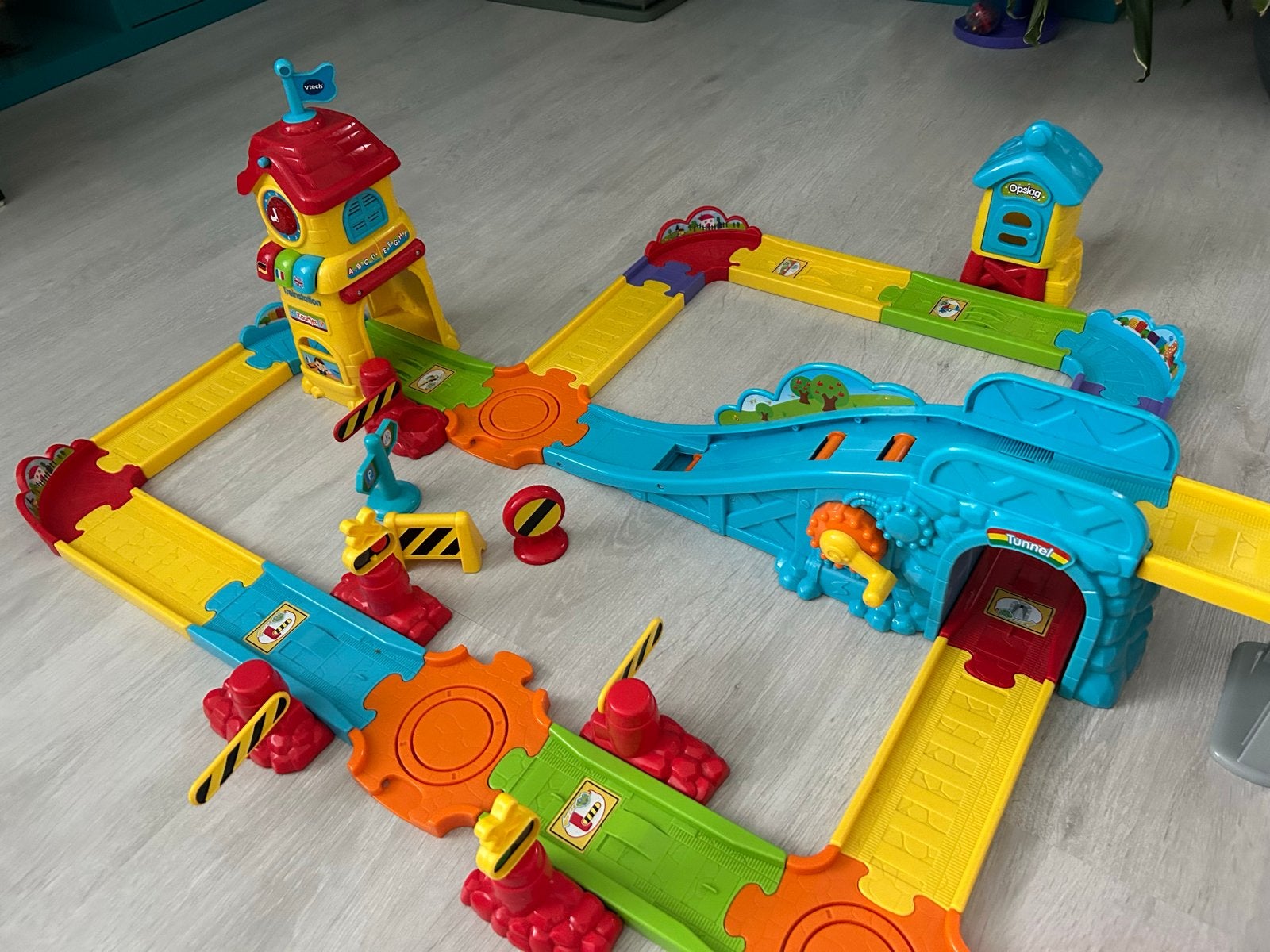 VTech Toet Toet Auto's Treinbaan met Trein, Ophalen of Verzenden, Gebruikt