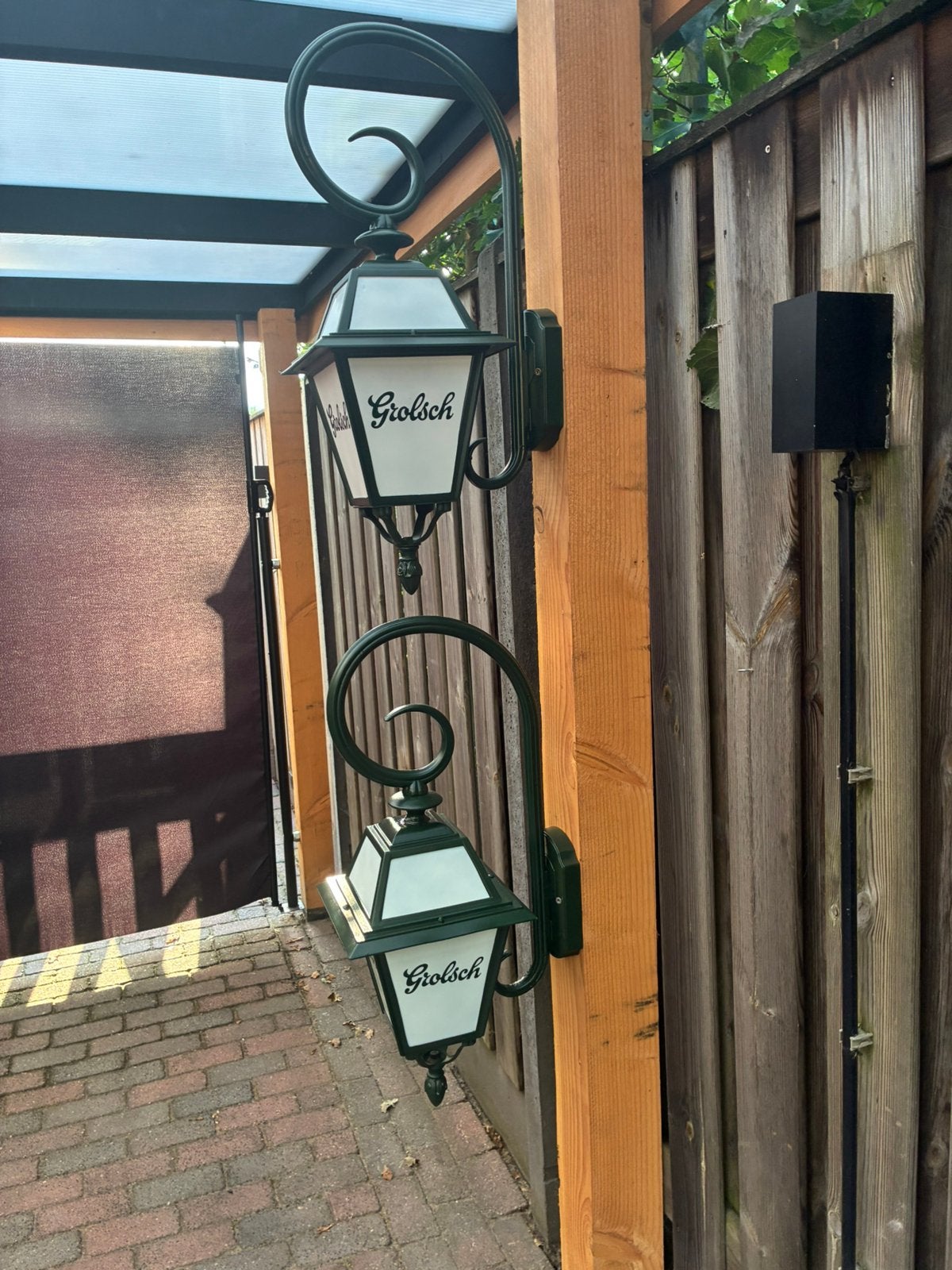 Prachtige grolsch buitenlampen ook mooi voor mancave, Ophalen, Zo goed als nieuw, Reclamebord, Plaat of Schild, Grolsch