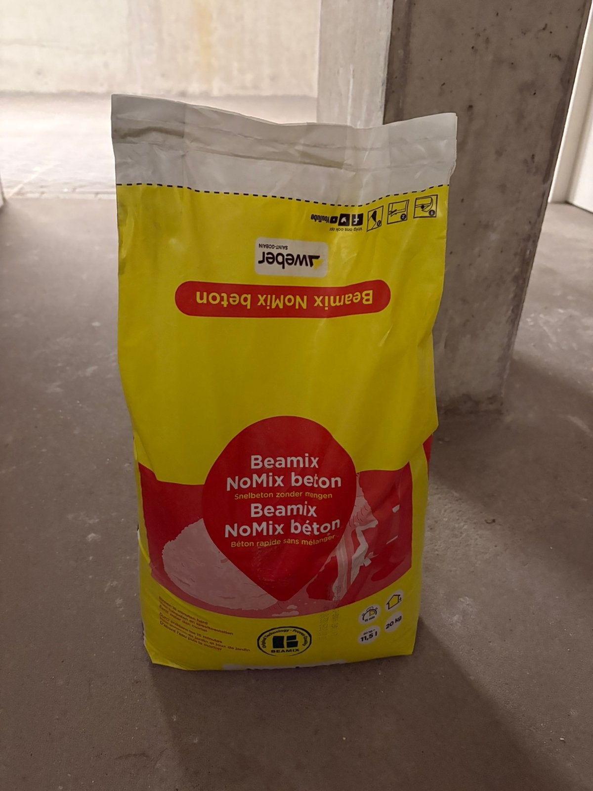 Snelbeton Beamix Nomix 20 kg nieuw dichte verpakking, Ophalen, Zo goed als nieuw, Overige typen