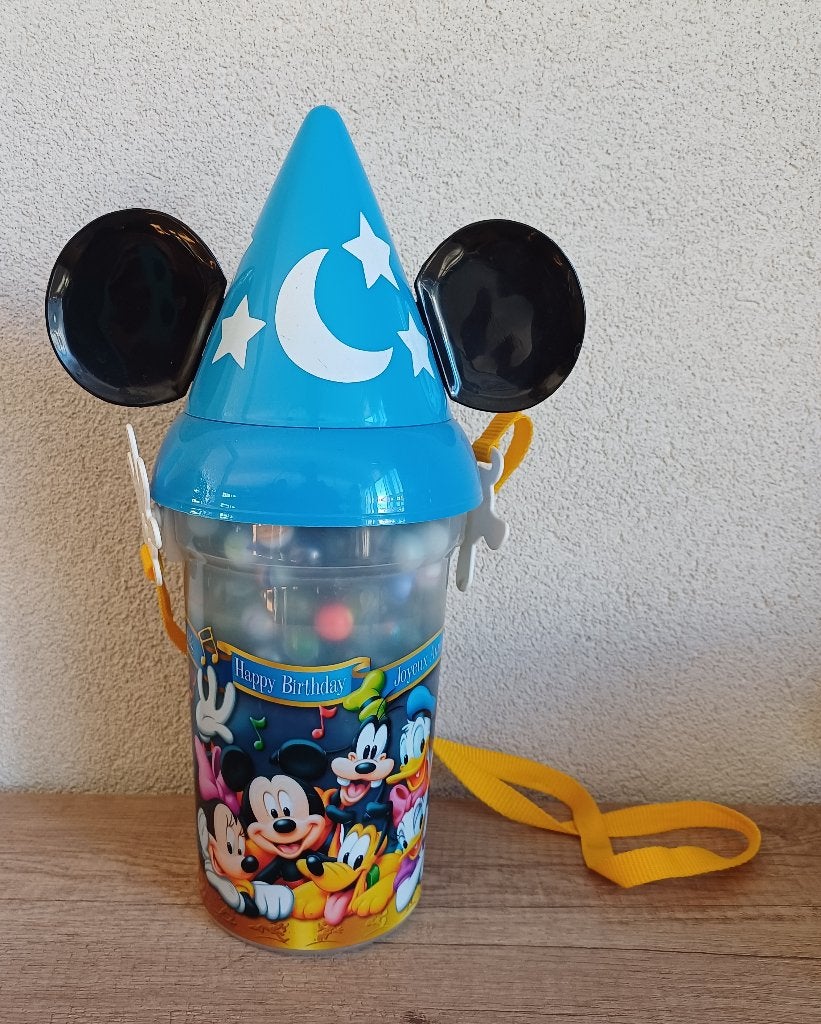 Grote Mickey Mouse (Disney) popcorn beker met knikkers, Ophalen of Verzenden, Mickey Mouse, Zo goed als nieuw, Overige typen