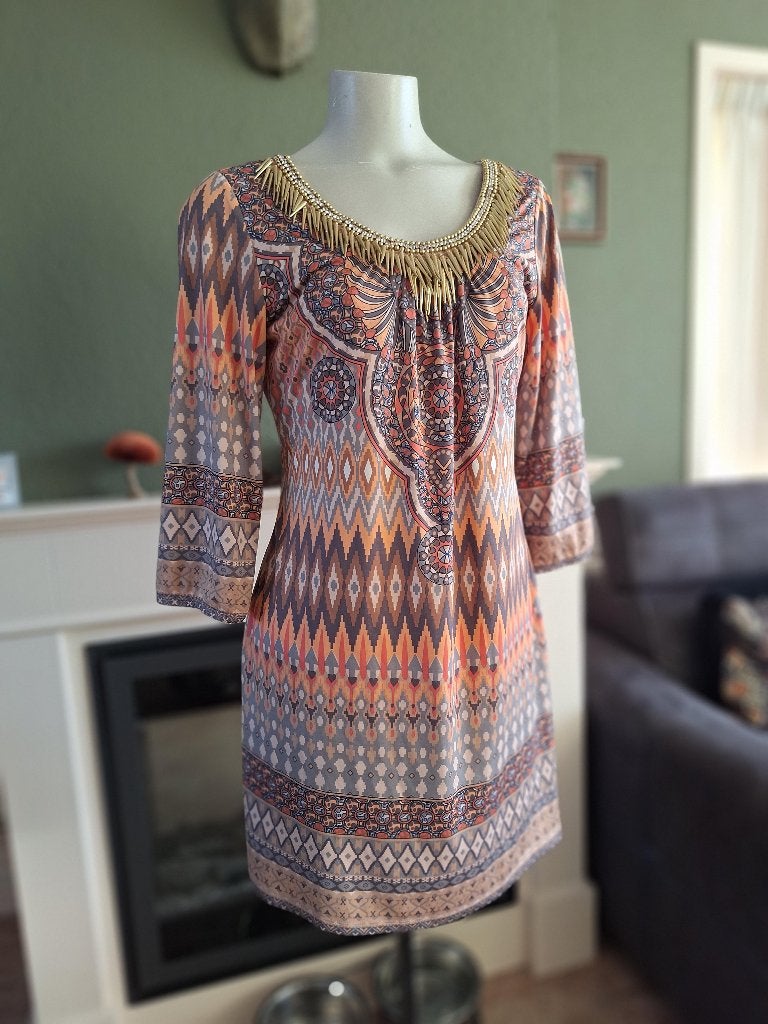 K-Design K Design punt kraaltjes kraag jurk M, Kleding | Dames, Maat 38/40 (M), K-design, Verzenden, Oranje