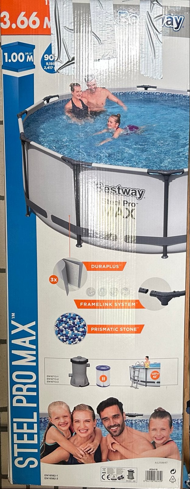 Bestway Steel Pro Max zwembad met toebehoren, Tuin en Terras, Ophalen, Gebruikt, 80 tot 120 cm, Rond