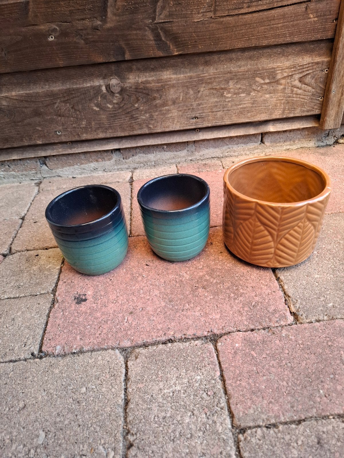 3 bloempotten, Tuin en Terras, Bloempotten, Ophalen, Gebruikt, Rond, Balkon