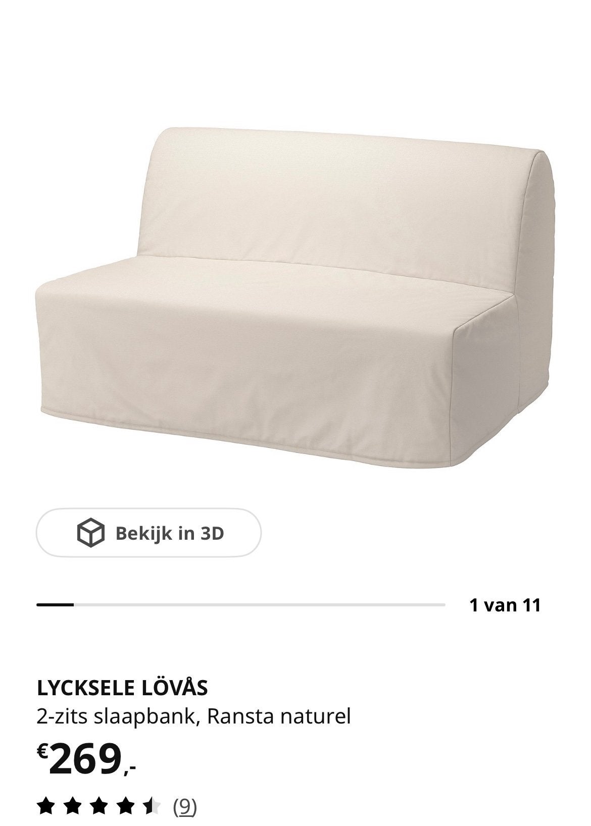 Ikea slaapbank - Compact en praktisch, Ophalen of Verzenden, Gebruikt, Tweepersoons