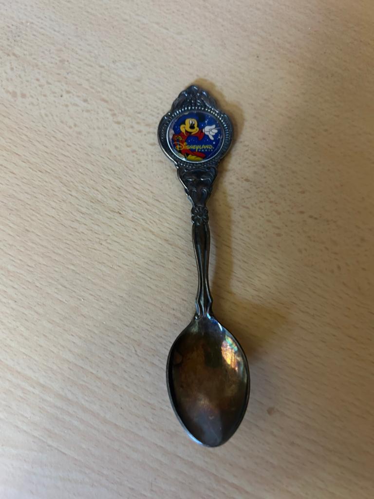 Mickey Mouse Disneyland verzilverd lepeltje lepel zilver, Verzamelen, Disney, Ophalen of Verzenden, Mickey Mouse, Zo goed als nieuw