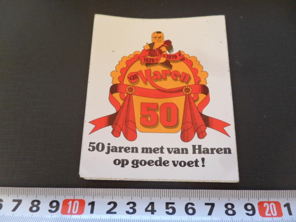 sticker 50 jaren met van HAREN op goede voet !  Schoenen, Verzamelen, Stickers, Ophalen, Zo goed als nieuw