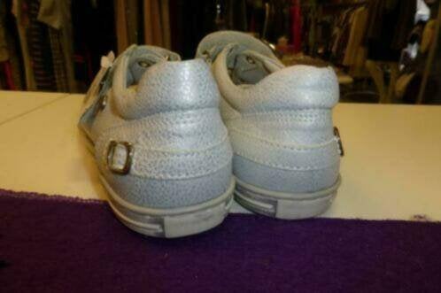 Twins zilver witte sneakers klittenband echt leer 38 32532, Twins, ., Ophalen of Verzenden, Grijs