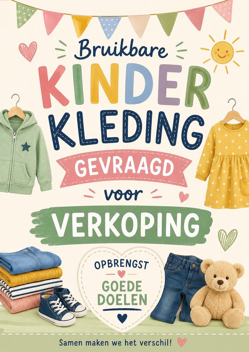 Gevraagd: bruikbare baby- en kinderkleding, Ophalen