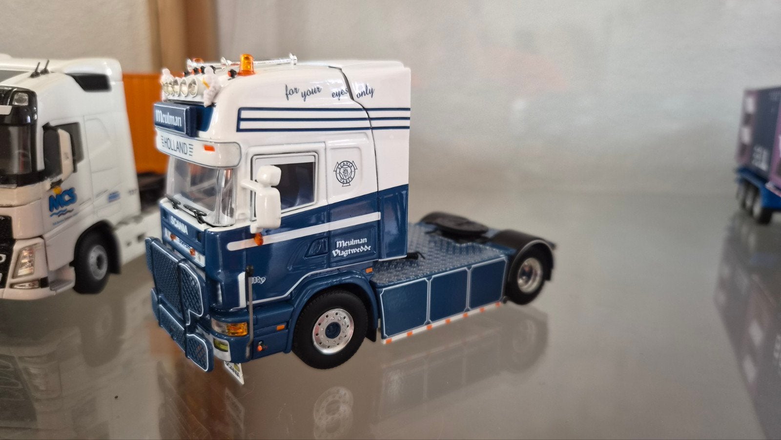 scania v8 Meulman vlagtwedde WSI, Hobby en Vrije tijd, Ophalen of Verzenden, Zo goed als nieuw, Bus of Vrachtwagen, Wsi
