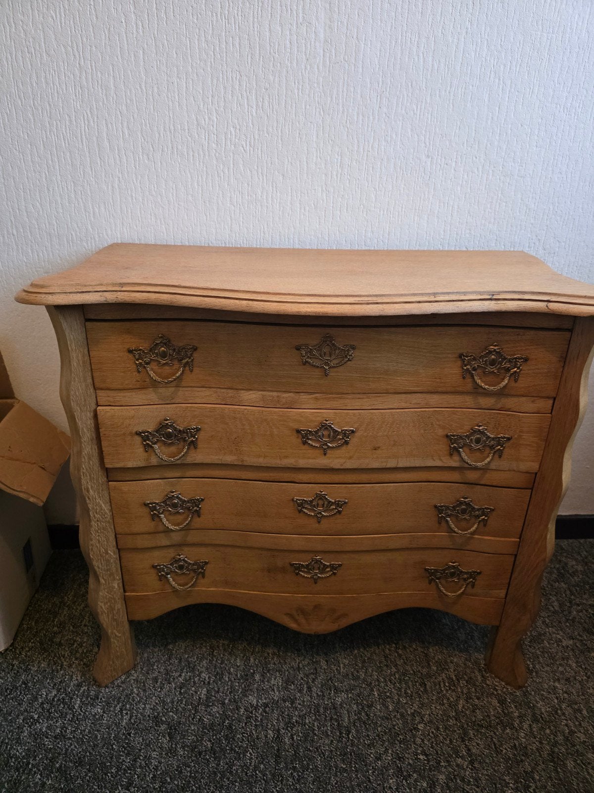 Antieke Eiken Commode met 4 Lades, Antiek en Kunst, Ophalen of Verzenden