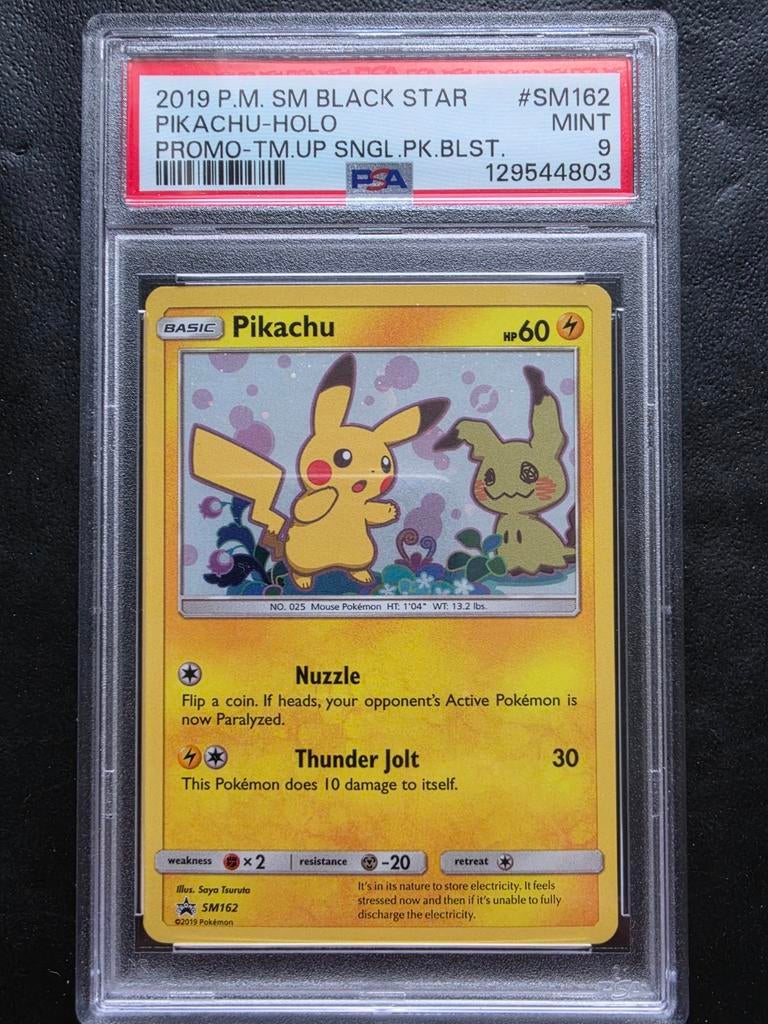 Pikachu sm162 promo psa 9, Ophalen of Verzenden, Zo goed als nieuw