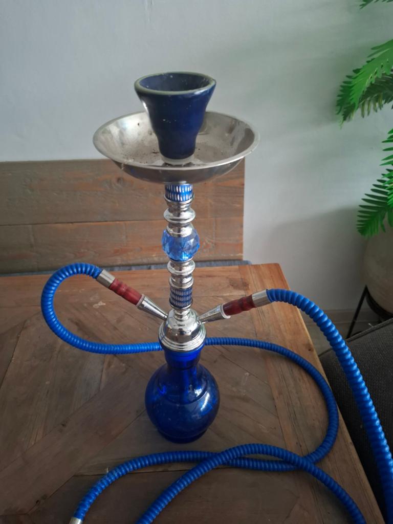 Waterpijp blauw voor 2 personen, Verzamelen, Ophalen, (Water)pijp