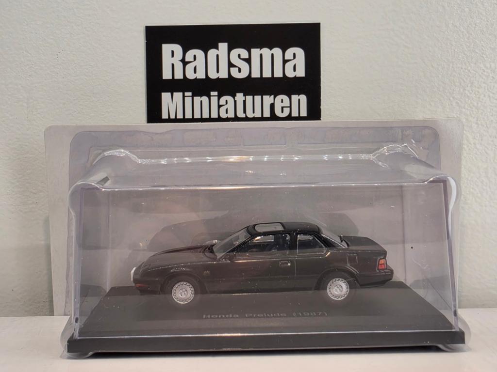 Honda Prelude 1987 - donkerblauw - 1:43 Norev Japan, Auto, Nieuw, Norev, Ophalen of Verzenden