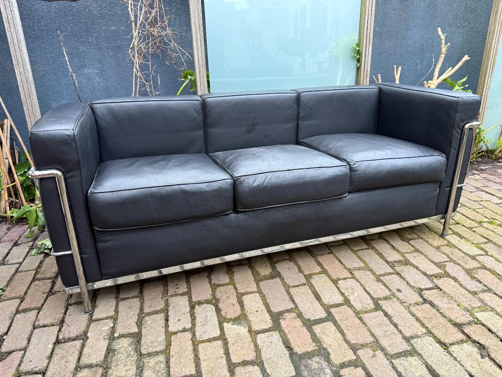 Cassina LC3 Replica bank 180 mooi echt leer. Italiaans, Ophalen, Industrieel Bauhaus Buisframe Le Corbusier Modern, Minder dan 75 cm