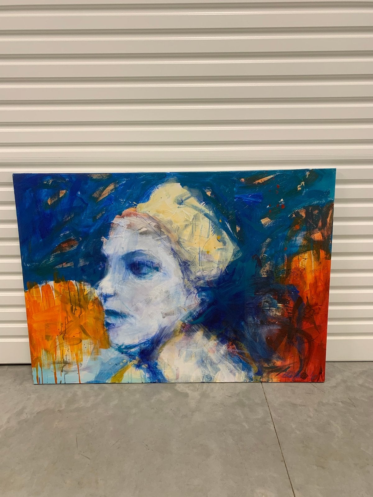 Origineel Schilderij Rob Jacobs (Weert) – Expressief portret, Ophalen, Acrylverf, Gesigneerd, Portret