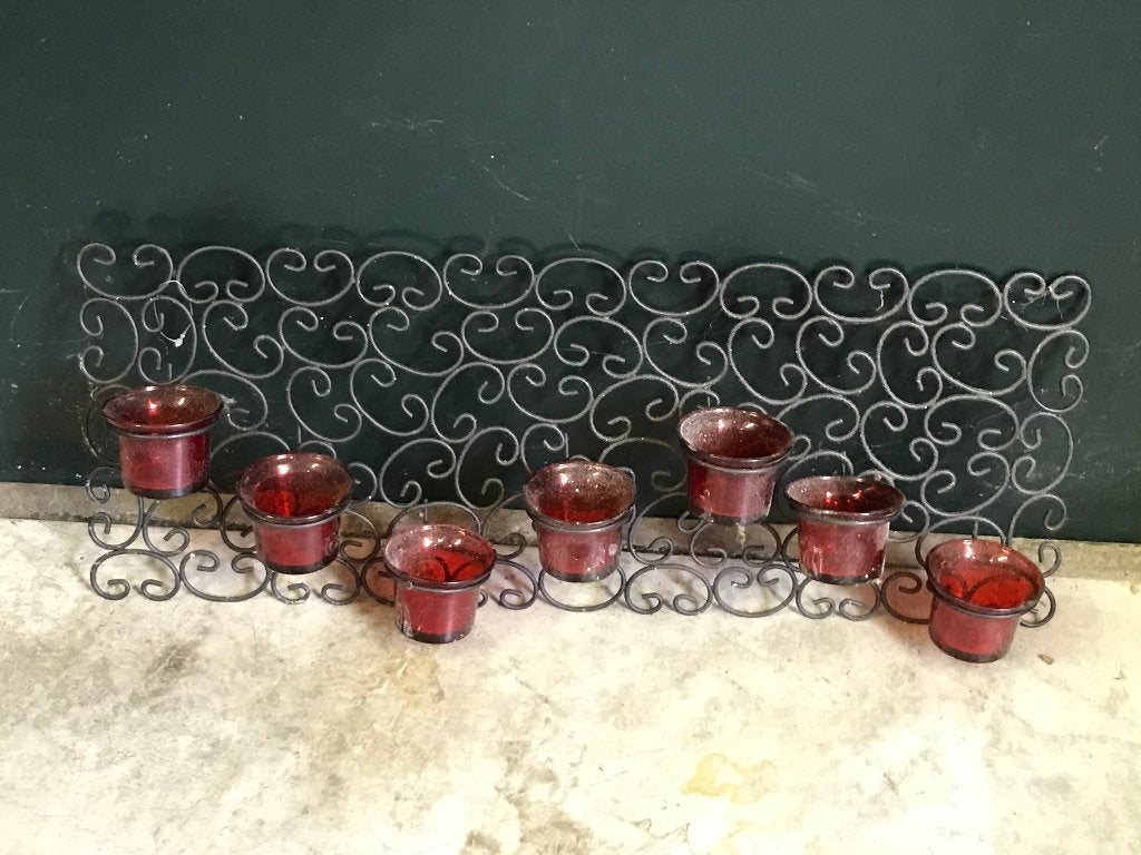 Fraaie waxine-lichtjes houder voor 7 lichtjes - Als nieuw., Ophalen of Verzenden, Zo goed als nieuw, Metaal, Waxinelichthouder