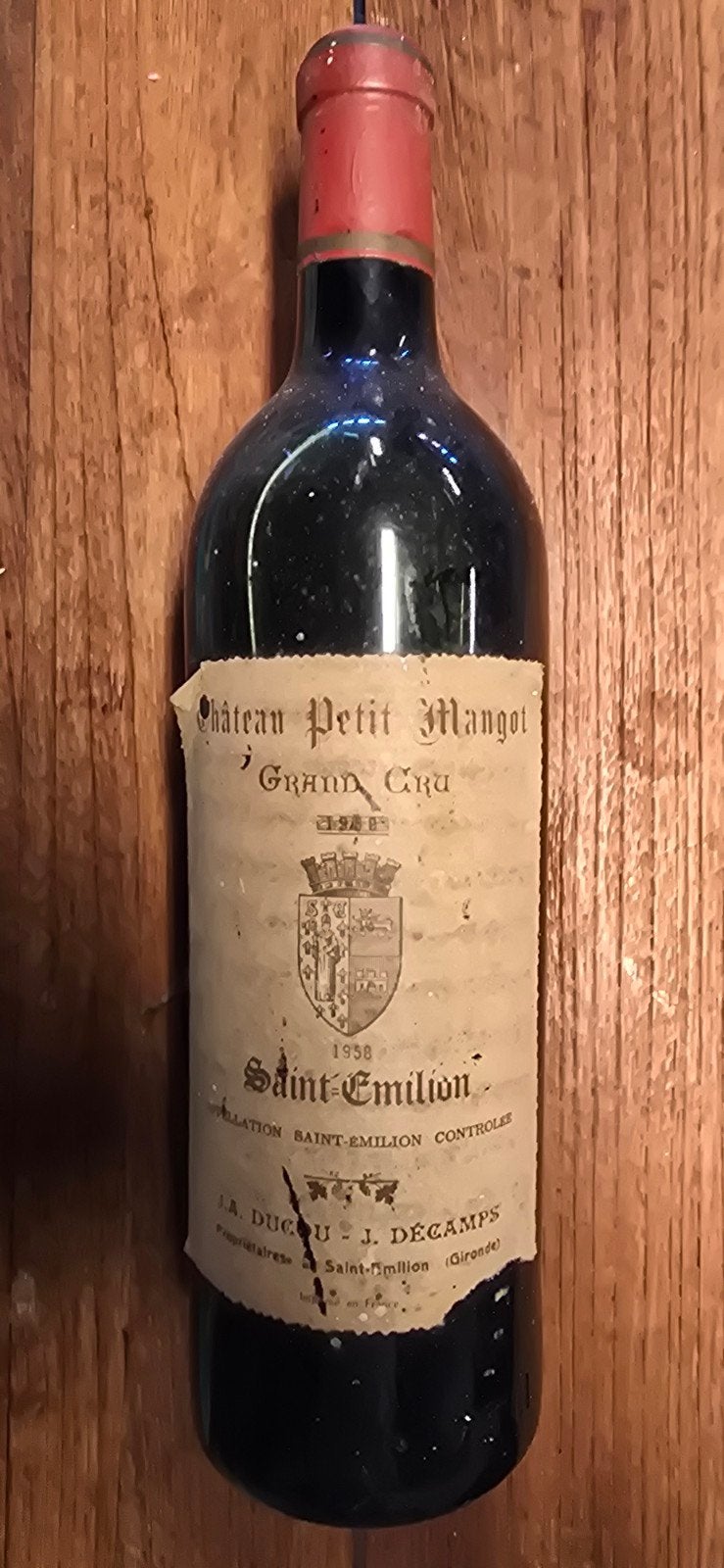 Château Petit Mangot Grand Cru Saint-Émilion 1958, Ophalen, Gebruikt