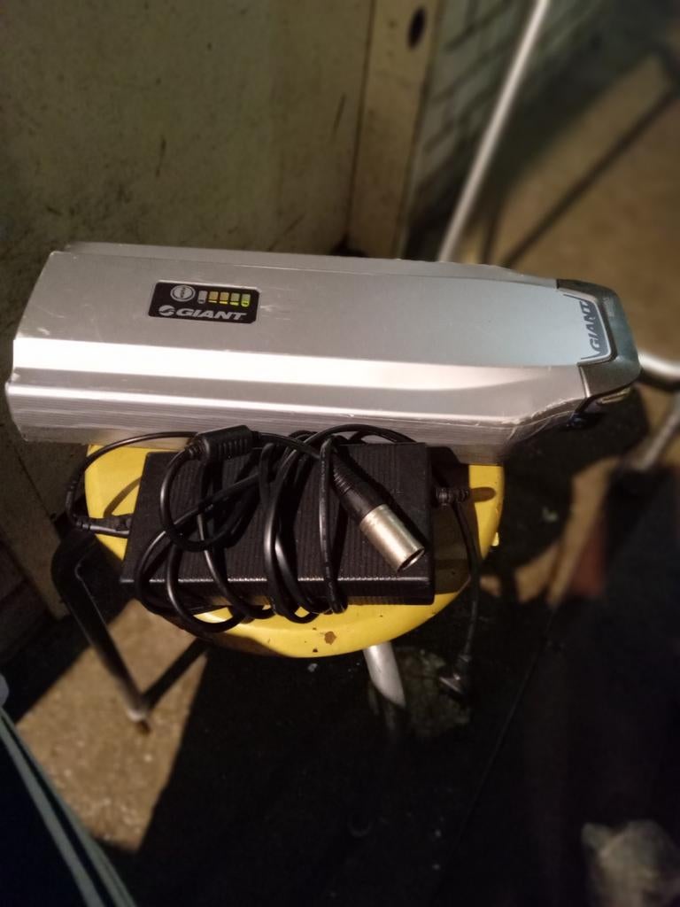 Giant e-bike accu met oplader, gereviseerd en in goede staat, Ophalen of Verzenden