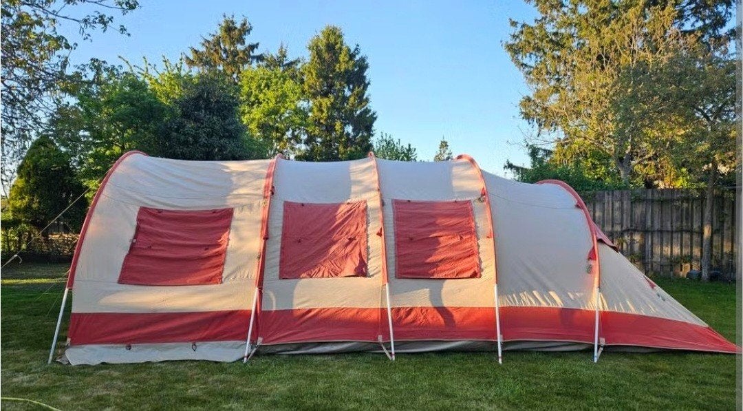 Ruime tunneltent voor 6 personen - Ideaal voor gezinnen, Caravans en Kamperen, Ophalen of Verzenden, Gebruikt, Tot en met 6