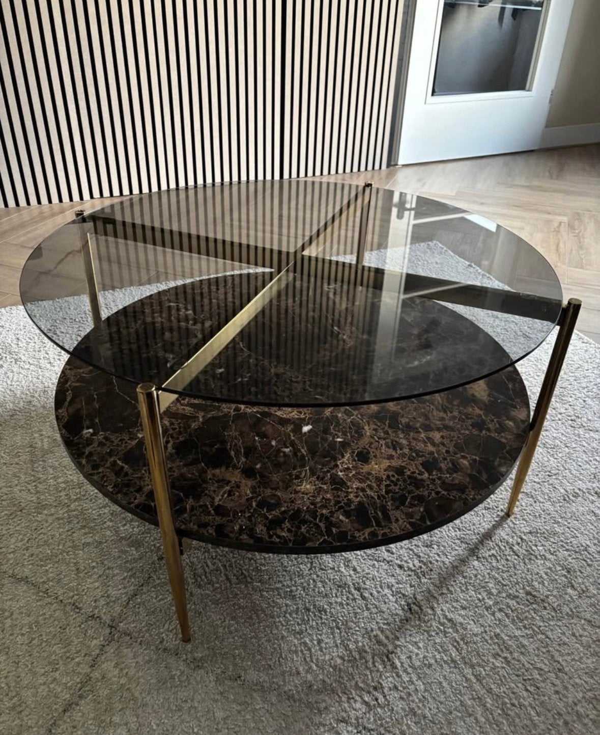 Rond marmerlook tafelblad, nieuw in doos (80cm), Ophalen, Overige materialen, Rond, Nieuw