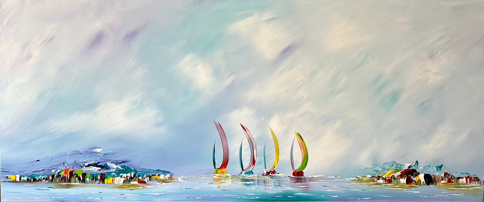 Gena G.- Sailing- Handgeschilderd- Uniek- XXL, Ophalen of Verzenden