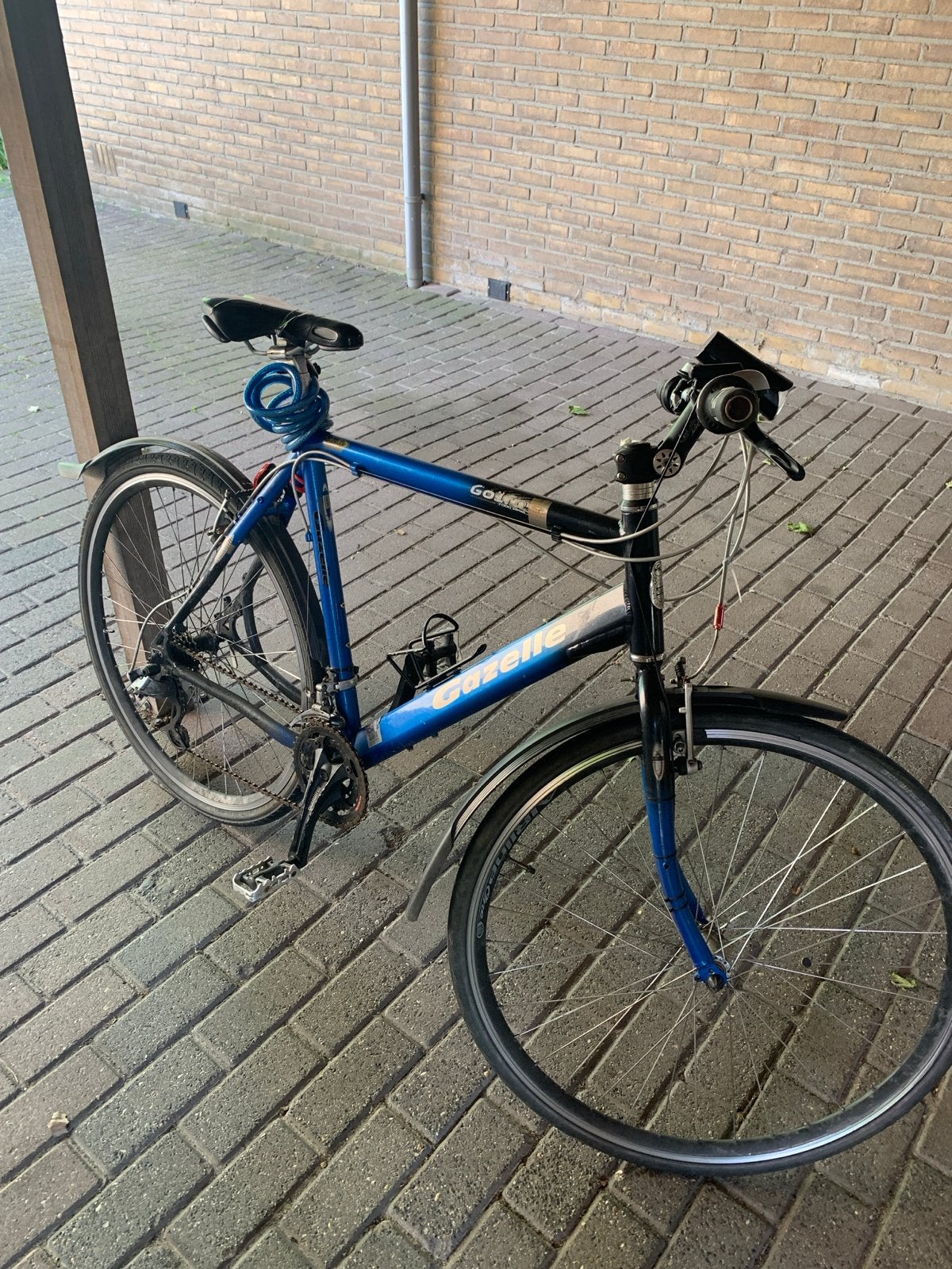 Gazelle Goldline herenfiets - Blauw, 28 inch, 28 inch, Gebruikt, Velgrem, Ophalen of Verzenden
