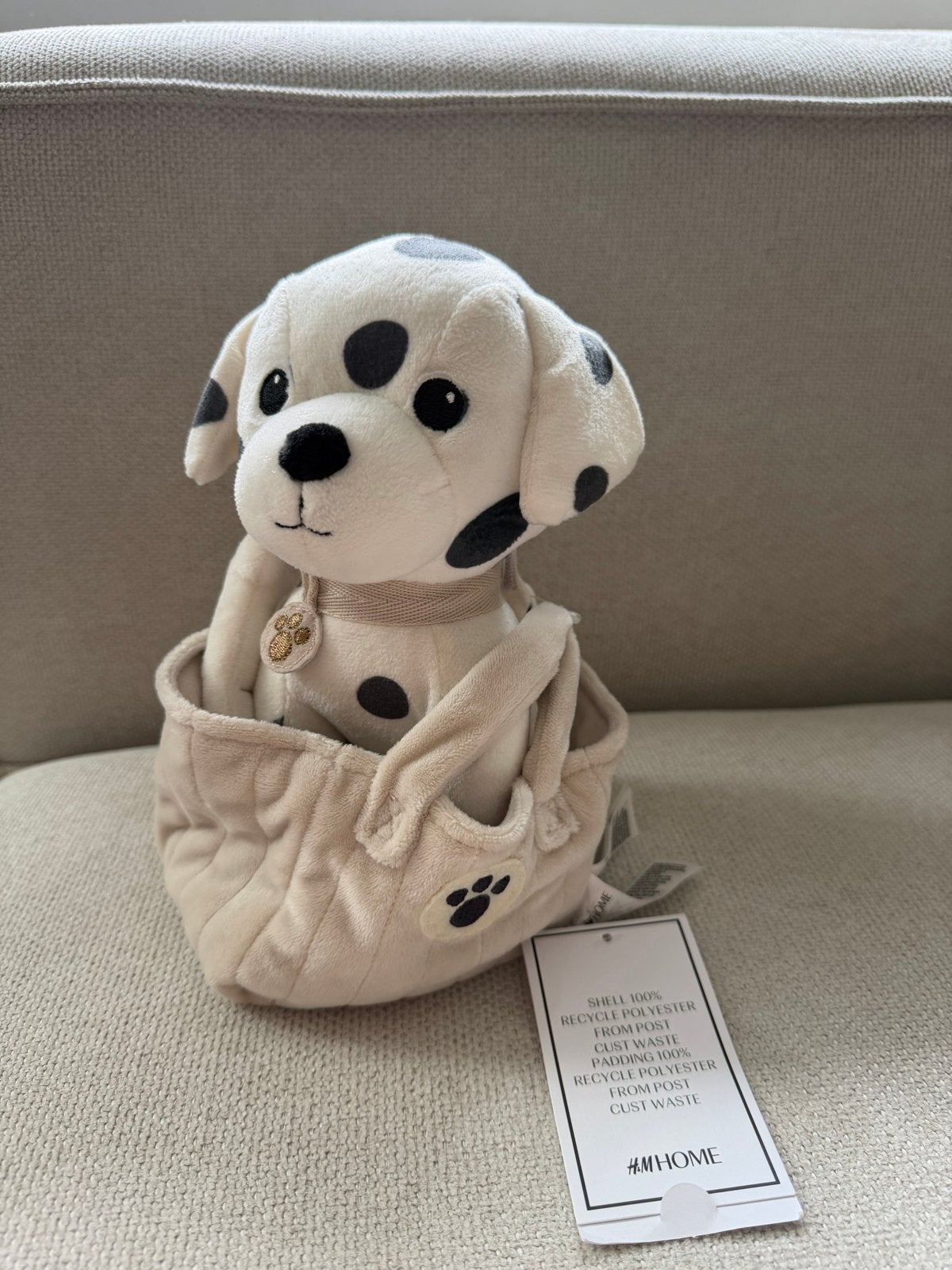 H&M Home Dalmatiër knuffel in tasje - Nieuw met label, Overige merken, Nieuw, Met label, Klein (minder dan 20 cm)