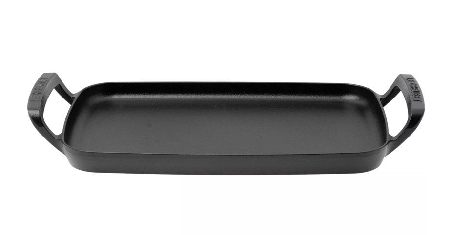 Le Creuset BBQ Outdoor Bakplaat 40cm, Ophalen of Verzenden, Zo goed als nieuw, Gietijzer