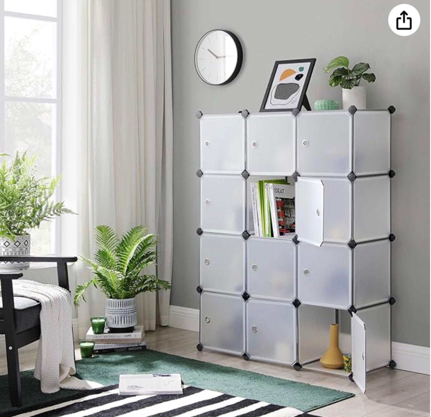 SONGMICS LPC342W01 CUBE STORAGE /REKKENSYSTEEM MET 12 VAKKEN, Kunststof, 100 tot 150 cm, Nieuw, Ophalen of Verzenden