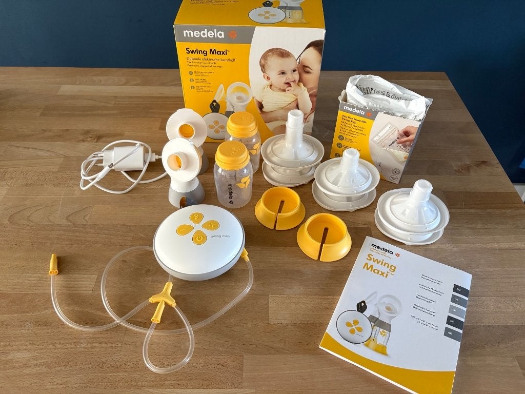 Medela Swing Maxi dubb. elektr. borstkolf. Amper gebruikt., Kinderen en Baby's, Ophalen of Verzenden, Zo goed als nieuw, Borstkolf