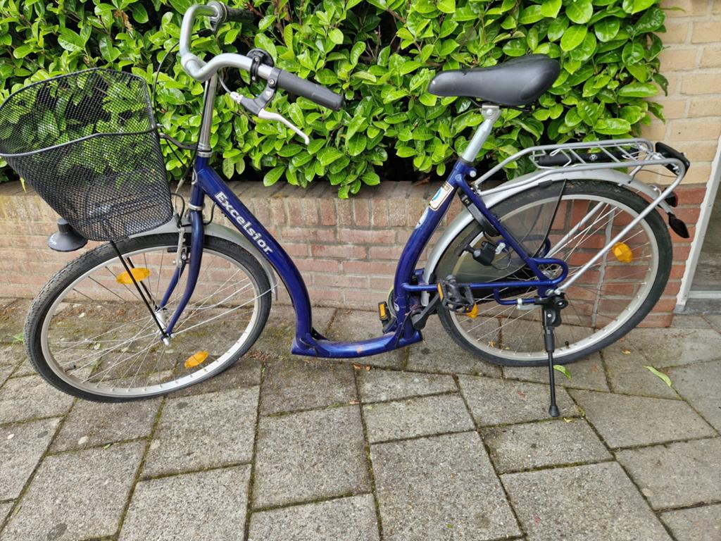 Excelsior damesfiets met lage instap en mand, Velgrem, 50 tot 53 cm, Ophalen, Overige merken