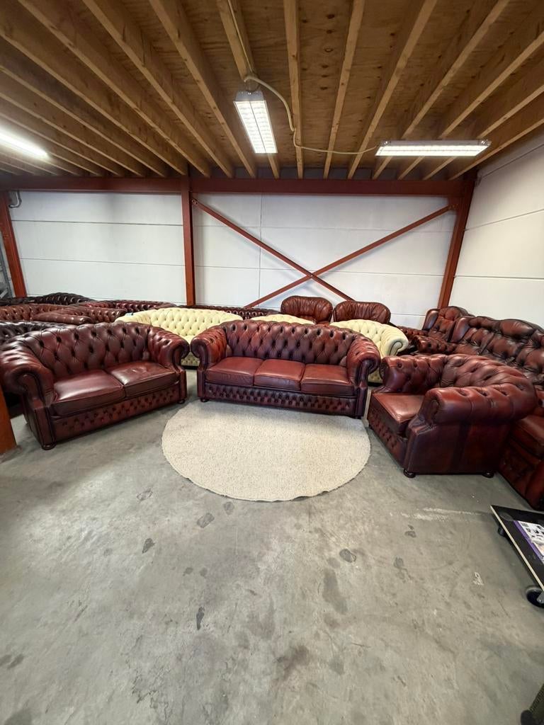 Chesterfield bankstel set 3 2 1 zits vintage Z.G.A.N., 2871SK, 125 cm of meer, Klassieke, Mariansoliak8@gmail.com