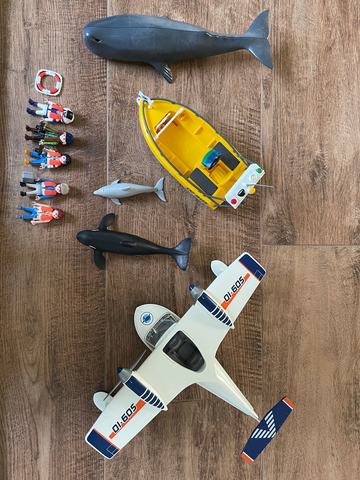 Playmobil boot, vliegtuig, dolfijn, orka, walvis en poppetje, Kinderen en Baby's, Speelgoed | Playmobil, Ophalen of Verzenden