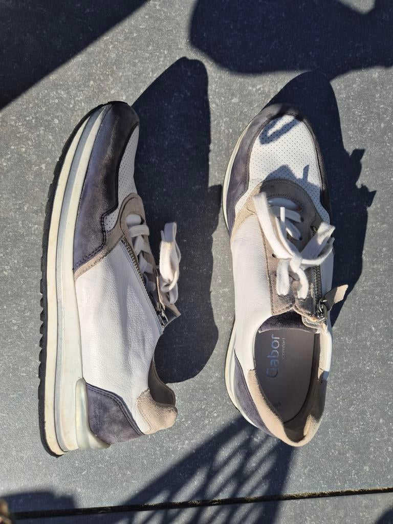 Gabor Comfort Optifit Sneakers maat 9 (43) - Wit/Blauw/Beige, Kleding | Dames, Schoenen, Wit, Gabor, Ophalen of Verzenden, Sneakers of Gympen