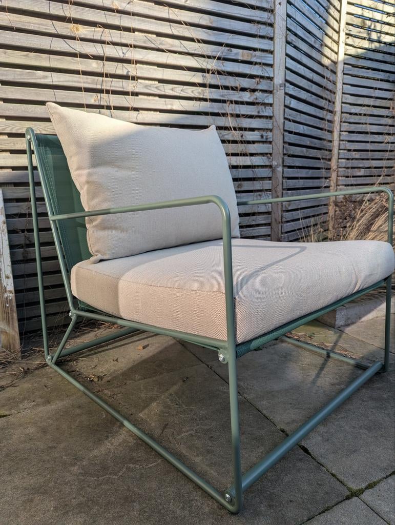 Groene tuinstoel met kussens, Ophalen, Nieuw