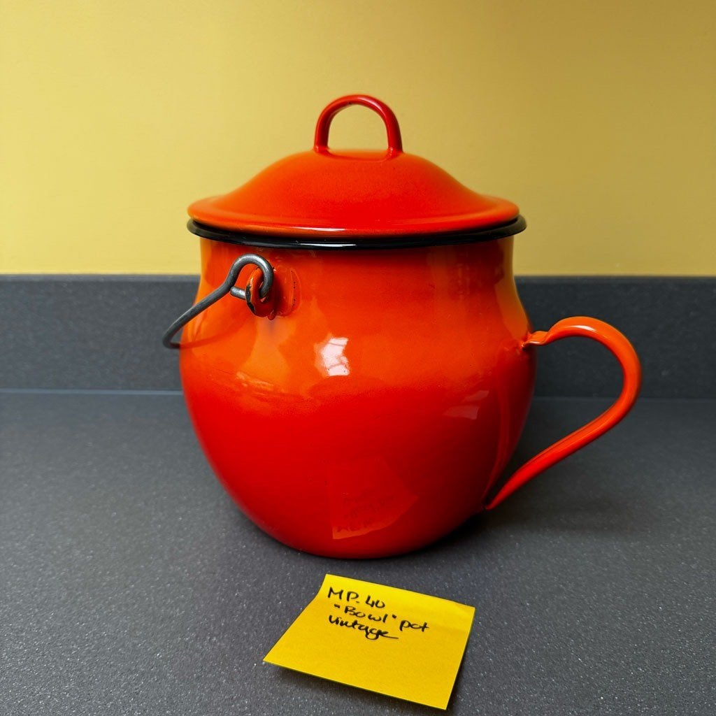 Emaille pan / serveerpot voor bowl of sangria, vintage, Antiek en Kunst, Curiosa en Brocante, Ophalen of Verzenden