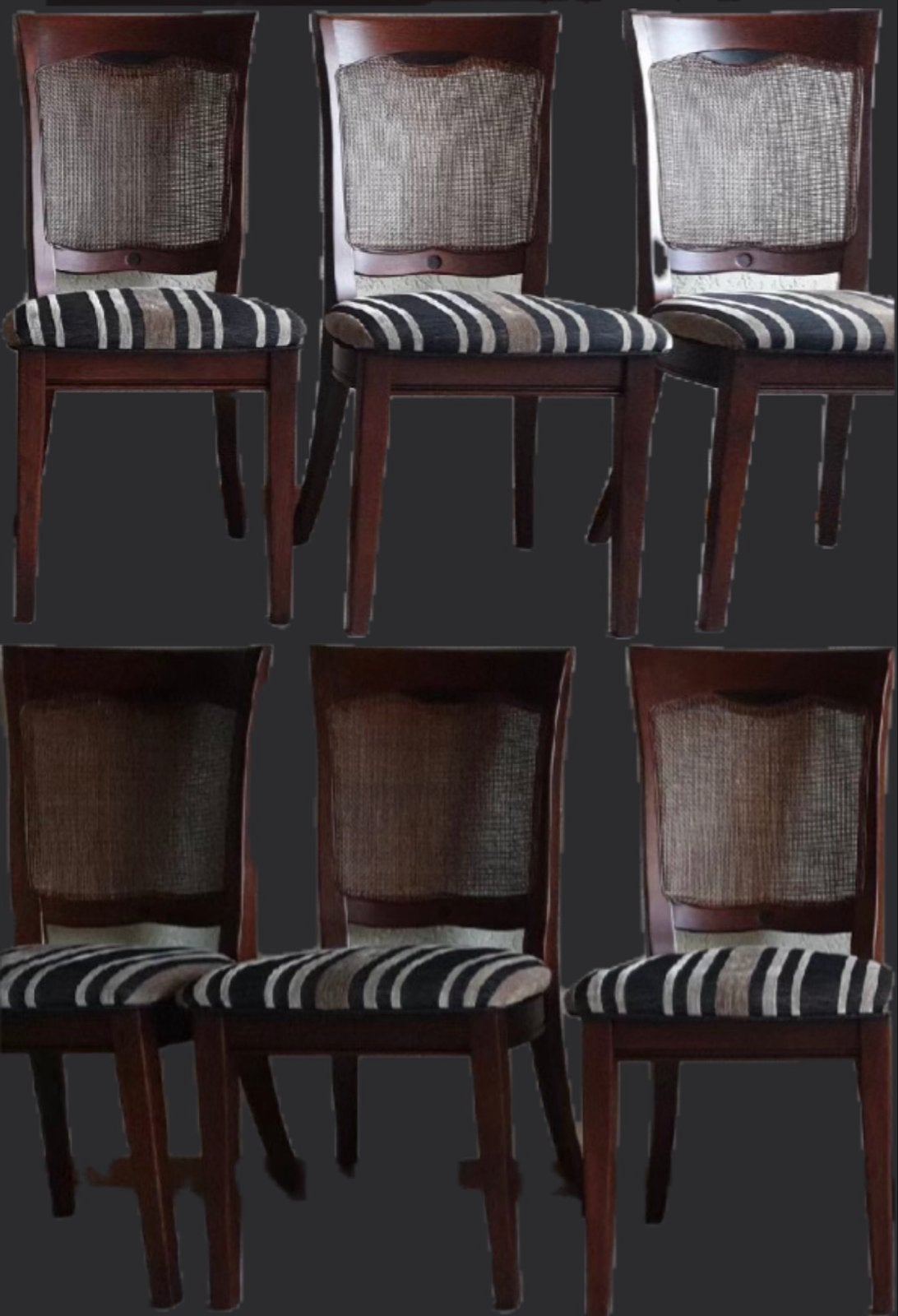6 Bannink Jugendstil eetkamerstoelen - Nieuwstaat, Ophalen of Verzenden, Zo goed als nieuw, Bruin, Stof